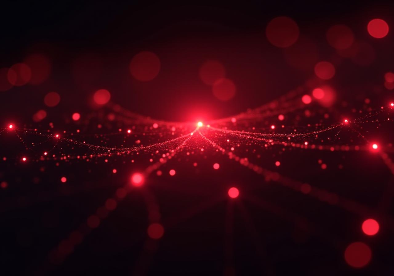 Abstract neural network visualization showing secure data pathways